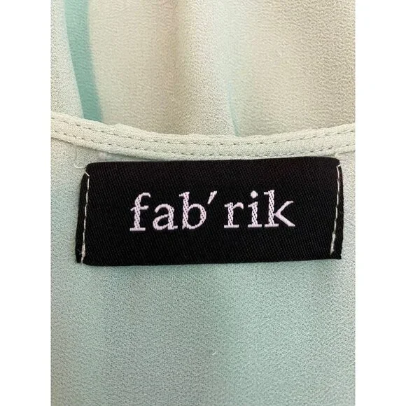 Fab'rik Light Green Sleeveless Front Zip Top Size Large - Picture 4 of 6